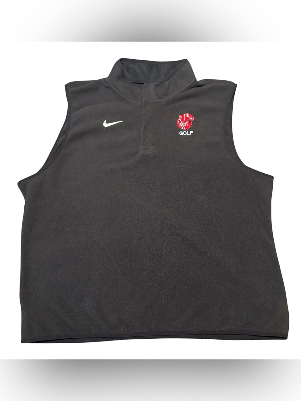 Katy Golf Embroider Logo Nike Vest Black Standard Fit Men's XL 1/4 Zip